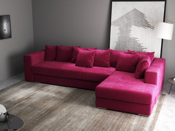 Colțar extensibil dumonde cu ladă de depozitare Gloria Zoom Red II 320x183 cm