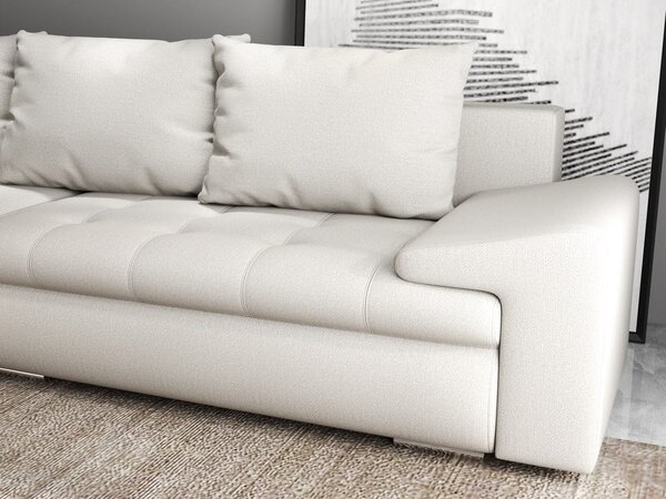 Colțar extensibil dumonde cu ladă de depozitare Leonardo Enjoy Bej 260x185 cm