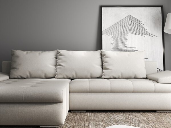 Colțar extensibil dumonde cu ladă de depozitare Leonardo Enjoy Bej 260x185 cm