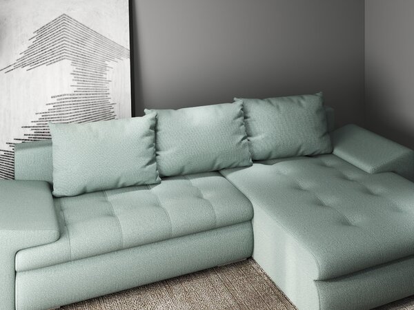 Colțar extensibil dumonde cu ladă de depozitare Leonardo Enjoy Mint 260x185 cm II