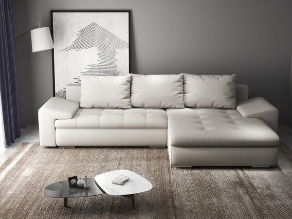 Colțar extensibil dumonde cu ladă de depozitare Leonardo Enjoy Bej 260x185 cm II