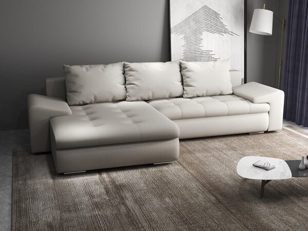 Colțar extensibil dumonde cu ladă de depozitare Leonardo Enjoy Bej 260x185 cm
