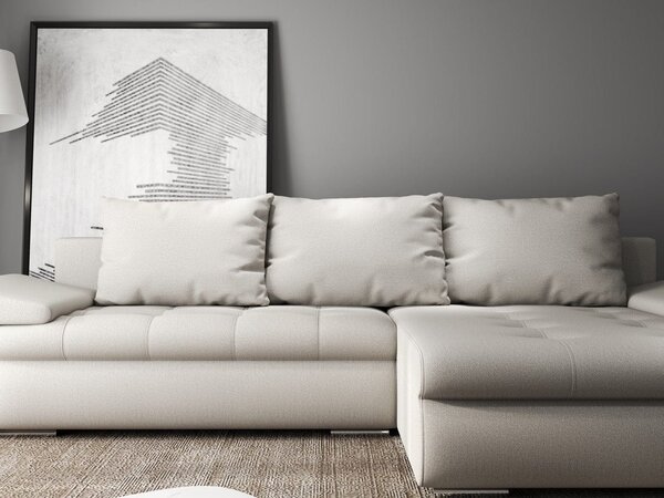 Colțar extensibil dumonde cu ladă de depozitare Leonardo Enjoy Bej 260x185 cm II