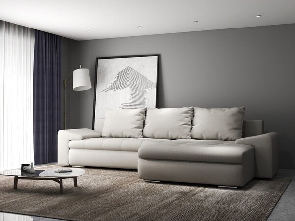 Colțar extensibil dumonde cu ladă de depozitare Leonardo Enjoy Bej 260x185 cm II