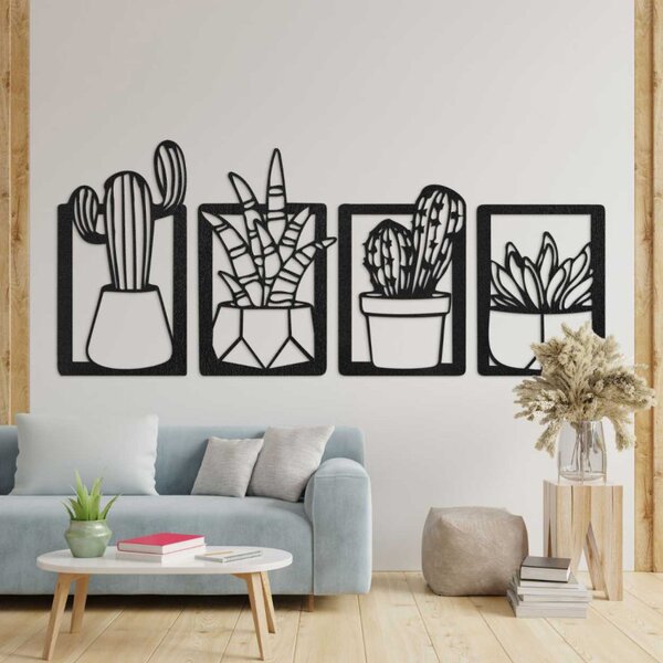 Pictură murală în patru piese cu cactuși - KOFOIR