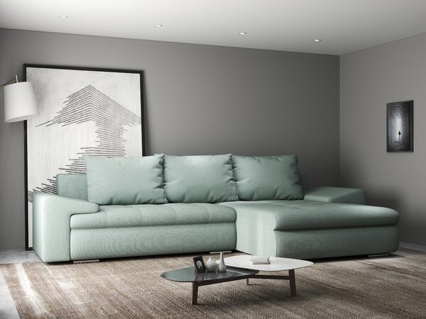 Colțar extensibil dumonde cu ladă de depozitare Leonardo Enjoy Mint 260x185 cm II