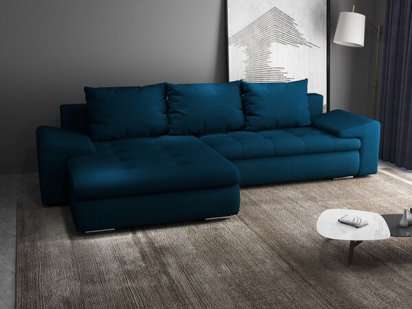 Colțar extensibil dumonde cu ladă de depozitare Leonardo Enjoy Petrol 260x185 cm