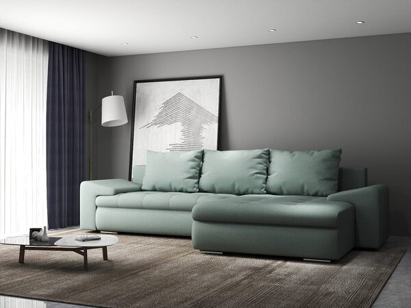 Colțar extensibil dumonde cu ladă de depozitare Leonardo Enjoy Mint 260x185 cm II