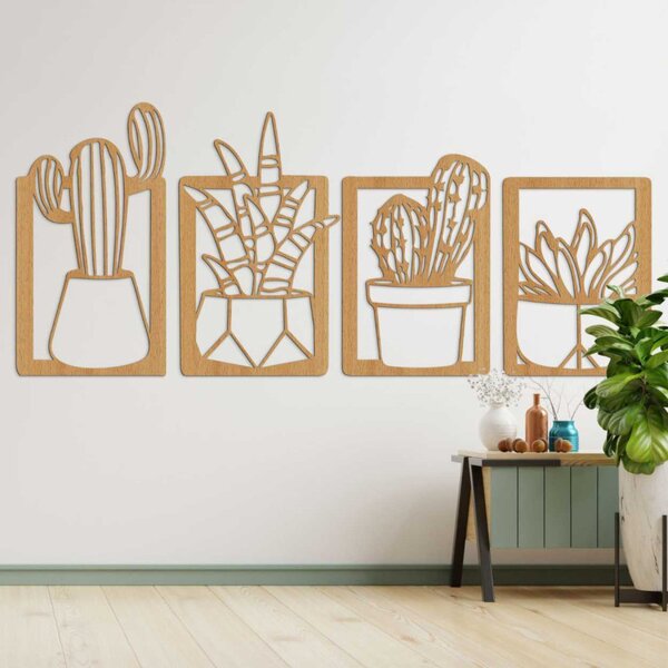 Pictură murală în patru piese cu cactuși - KOFOIR