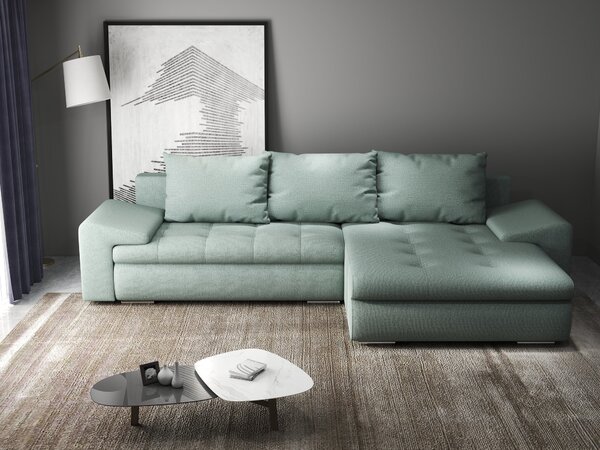 Colțar extensibil dumonde cu ladă de depozitare Leonardo Enjoy Mint 260x185 cm II