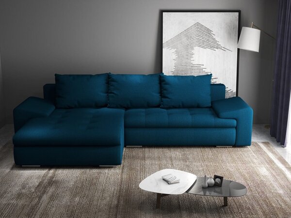Colțar extensibil dumonde cu ladă de depozitare Leonardo Enjoy Petrol 260x185 cm