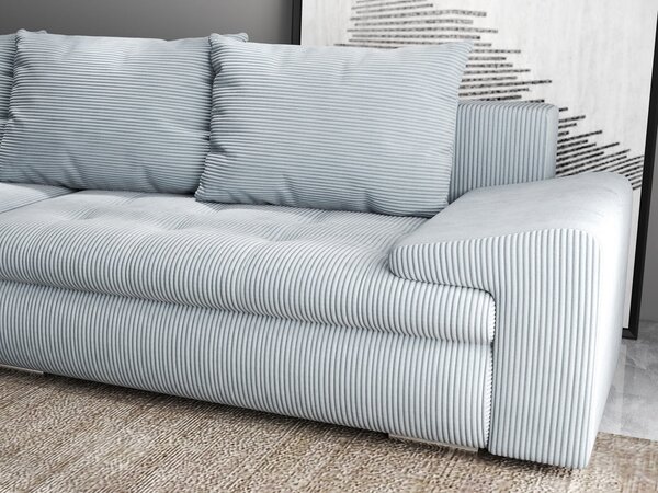 Colțar extensibil dumonde cu ladă de depozitare Leonardo Zoom Grey 260x185 cm