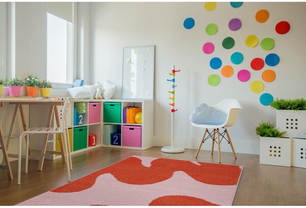 Covor pentru copii roșu-roz 80x150 cm Hugsy Coral – FD
