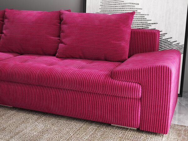 Colțar extensibil dumonde cu ladă de depozitare Leonardo Zoom Rosu 260x185 cm