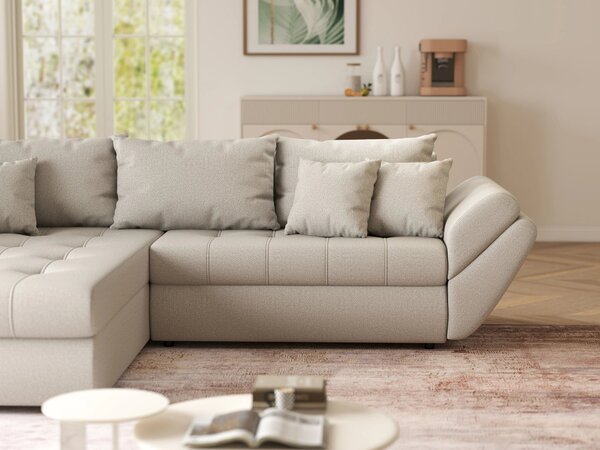 Colțar extensibil dumonde cu ladă de depozitare Loana Enjoy Bej 270x185 cm