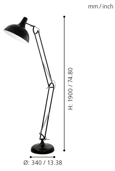 Eglo 94698 - Lampadar BORGILLIO 1xE27/60W/230V