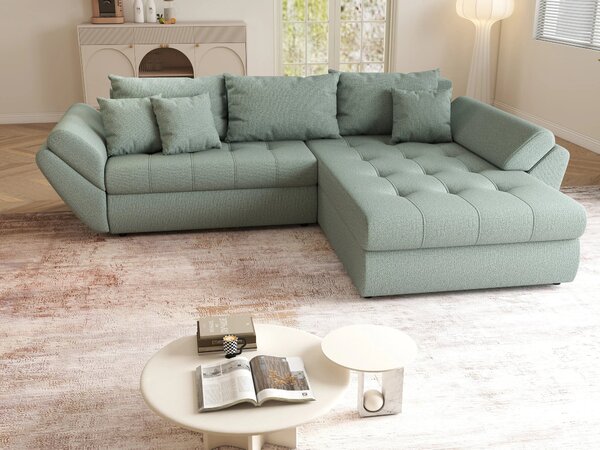 Colțar extensibil dumonde cu ladă de depozitare Loana Enjoy Mint II 270x185 cm