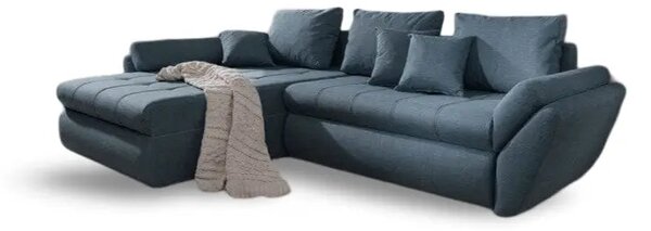 Colțar extensibil dumonde cu ladă de depozitare Loana Enjoy Blue 270x185 cm