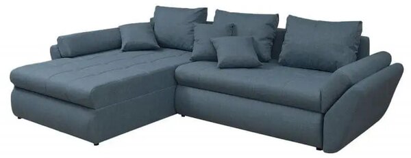 Colțar extensibil dumonde cu ladă de depozitare Loana Enjoy Blue 270x185 cm