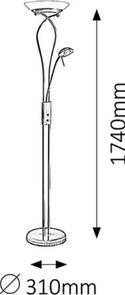 Rabalux 4078 - Lampadar GAMMA 1xR7s/230W + 1xG9/40W