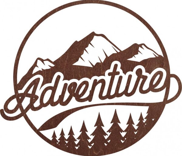 Imagine de perete din lemn cu motiv natural - ADVENTURE