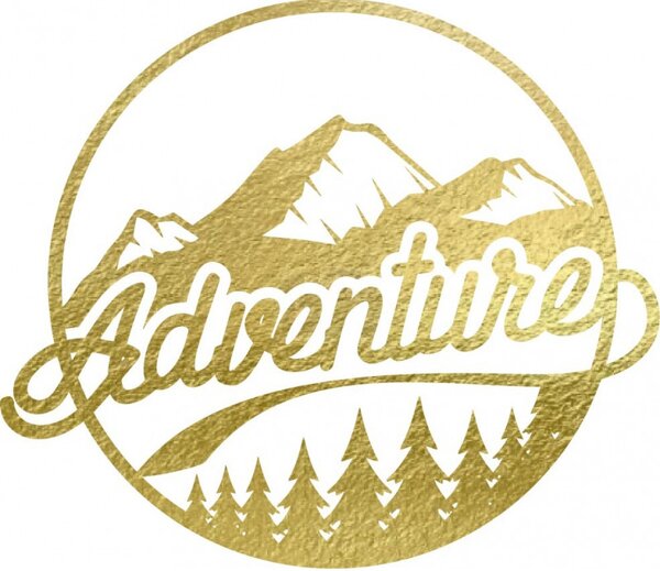 Imagine de perete din lemn cu motiv natural - ADVENTURE