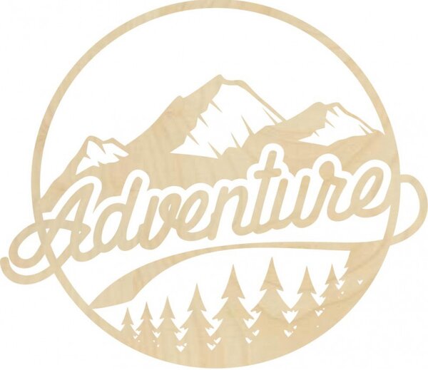 Imagine de perete din lemn cu motiv natural - ADVENTURE