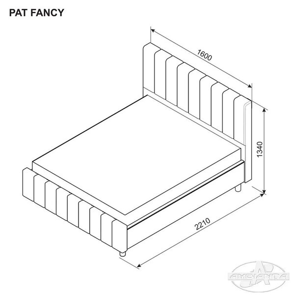 Pat Fancy, spatiu depozitare, somiera rabatabila, 140x200 cm, Bej