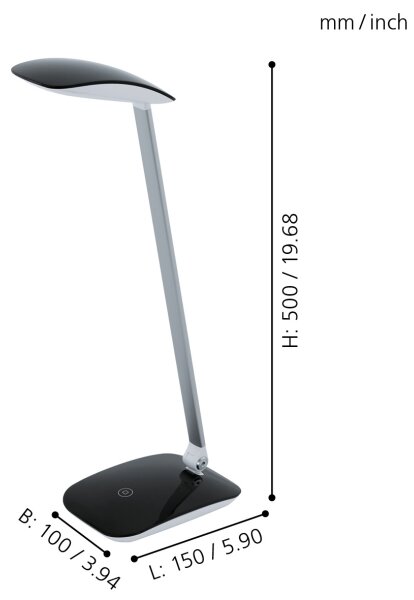 Eglo 95696 - Lampă de birou LED reglabilă CAJERO, 4,5 W, USB