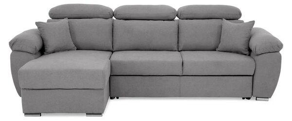 Coltar Como extensibil, functie dormit, lada depozitare, 265x166x91/102 cm, Gri