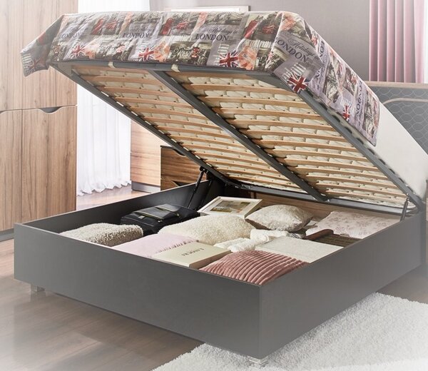 Dormitor Happy alb, pat 160x200 cm, dulap 6 usi, comoda cu oglinda, noptiere
