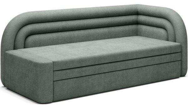 Canapea verde extensibilă/cu spațiu de depozitare cu tapițerie din chenille cu colț pe partea dreaptă 223 cm Fabillo – ELTAP