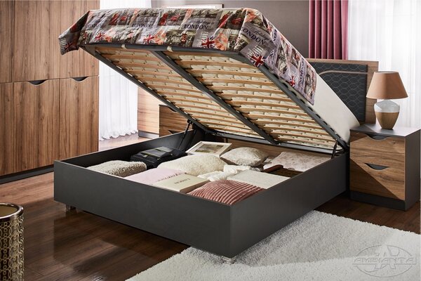 Dormitor Happy nuc, pat 160x200 cm, dulap 6 usi, comoda cu oglinda, noptiere