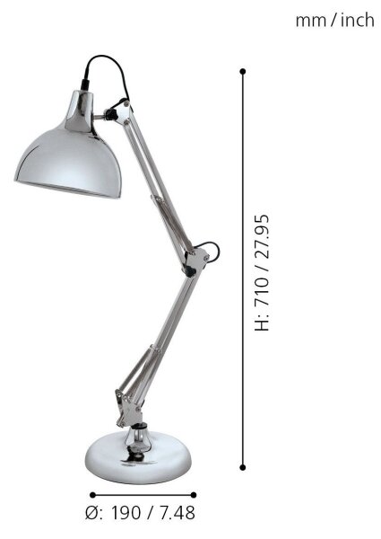 Eglo 94702 - Lampa de masa BORGILLIO 1xE27/40W/230V