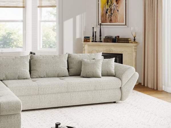 Colțar extensibil dumonde cu ladă de depozitare Loana XL Cremona Bej 04 335x185 cm