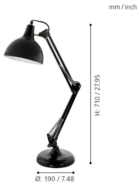 Eglo 94697 - Lampa de masa BORGILLIO 1xE27/40W/230V