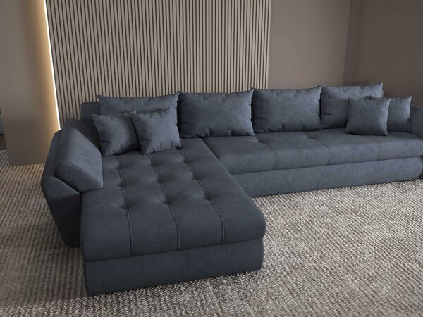 Colțar extensibil dumonde cu ladă de depozitare Loana XL Enjoy Antracit 335x185 cm