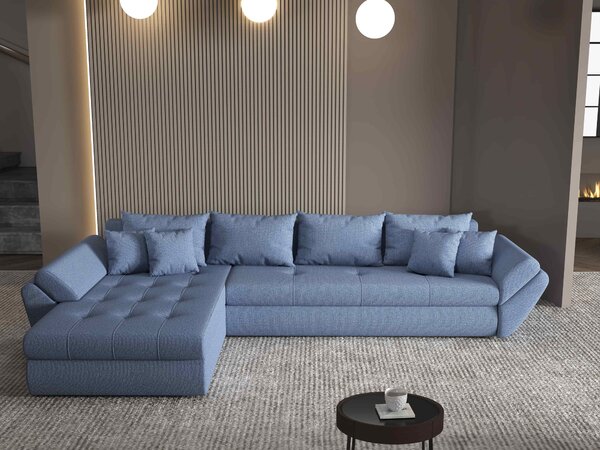 Colțar extensibil dumonde cu ladă de depozitare Loana XL Enjoy Albastru 335x185 cm