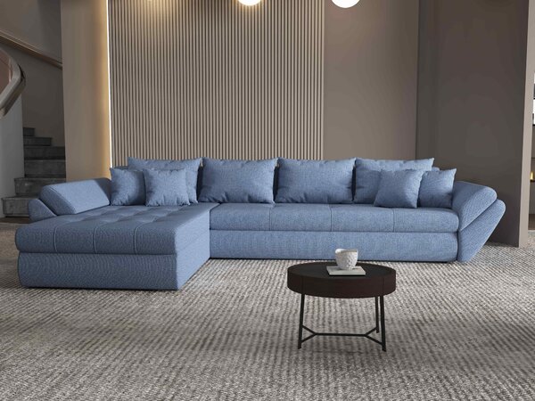 Colțar extensibil dumonde cu ladă de depozitare Loana XL Enjoy Albastru 335x185 cm