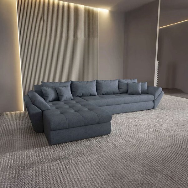 Colțar extensibil dumonde cu ladă de depozitare Loana XL Enjoy Antracit 335x185 cm