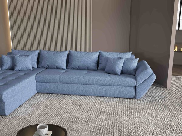 Colțar extensibil dumonde cu ladă de depozitare Loana XL Enjoy Albastru 335x185 cm
