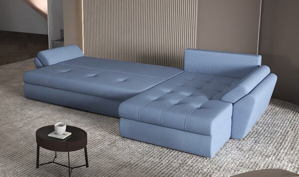 Colțar extensibil dumonde cu ladă de depozitare Loana XL Enjoy Albastru 335x185 cm