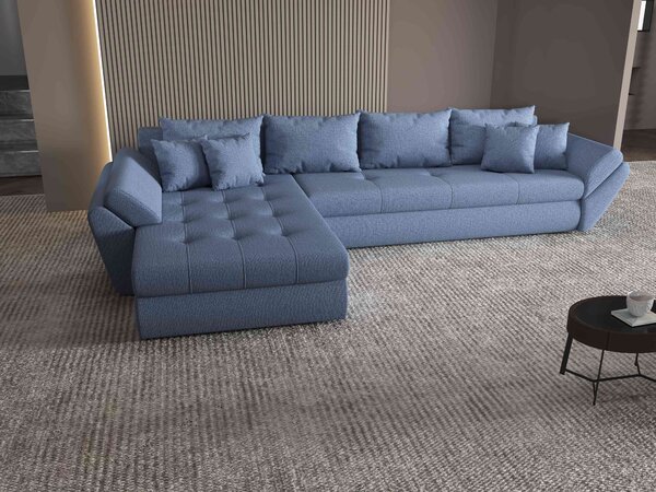 Colțar extensibil dumonde cu ladă de depozitare Loana XL Enjoy Albastru 335x185 cm