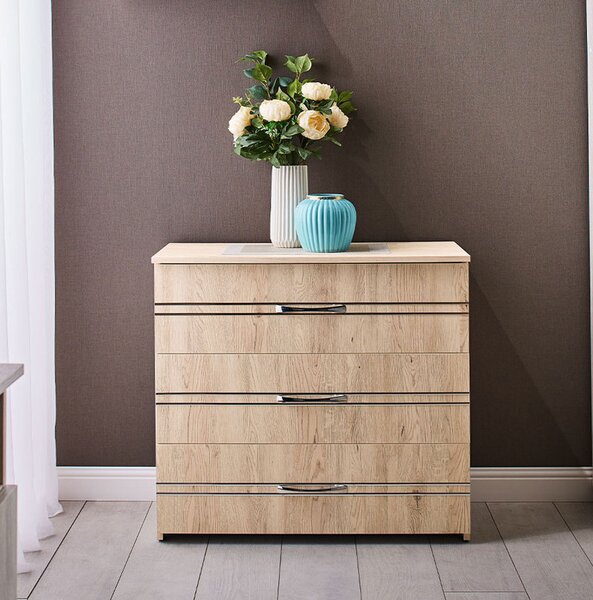 Comoda Inter, 3 sertare, 82x76x40 cm, Sonoma