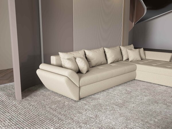 Colțar extensibil dumonde cu ladă de depozitare Loana XL Enjoy Camel II 335x185 cm