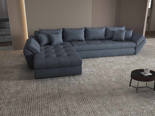 Colțar extensibil dumonde cu ladă de depozitare Loana XL Enjoy Antracit 335x185 cm