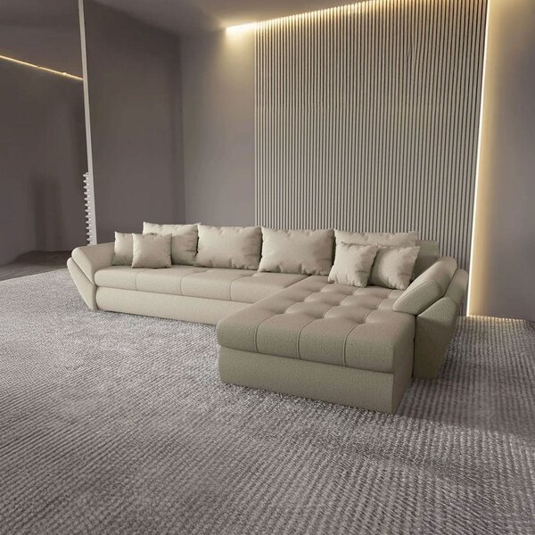 Colțar extensibil dumonde cu ladă de depozitare Loana XL Enjoy Camel II 335x185 cm