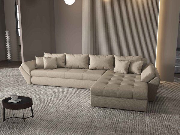 Colțar extensibil dumonde cu ladă de depozitare Loana XL Enjoy Camel II 335x185 cm