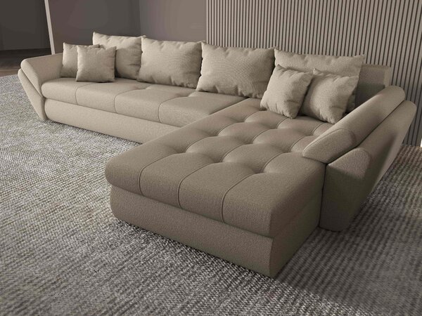 Colțar extensibil dumonde cu ladă de depozitare Loana XL Enjoy Camel II 335x185 cm