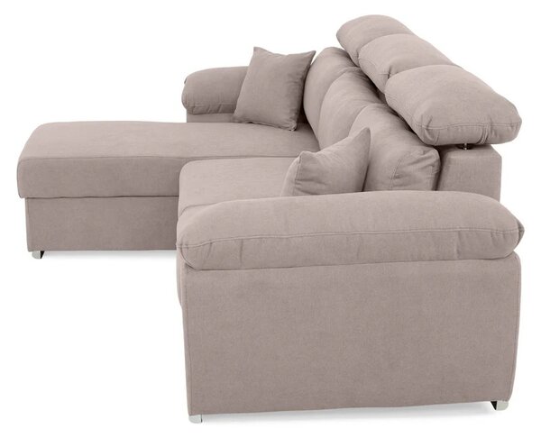 Coltar Como extensibil, functie dormit, lada depozitare, 265x166x91/102 cm, Bej